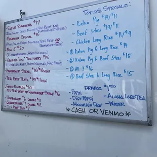 menu