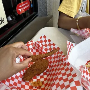 Disappointed. This is the chicken strips and a strip it is.