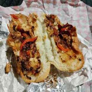 A bullshit supposed Philly chicken cheese steak.