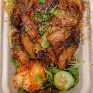 Vietnamese lemongrass chicken bbq with garlic noodles