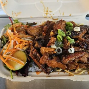 Teriyaki Chicken with Rice and Noodles