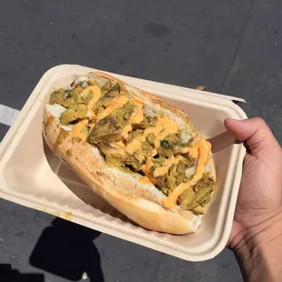 Thai Coconut chicken sandwich, it's big!