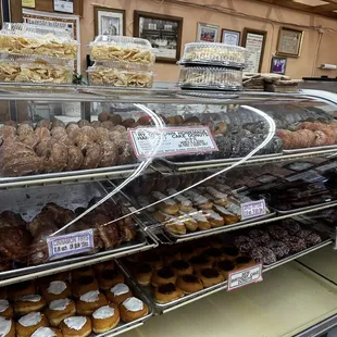 a variety of donuts on display