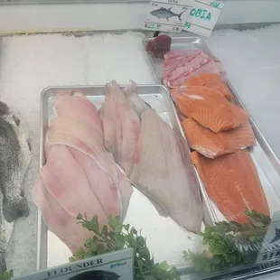 a variety of fish on display