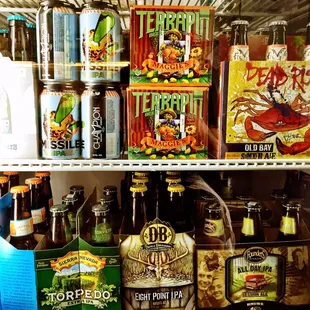 a refrigerator full of beer