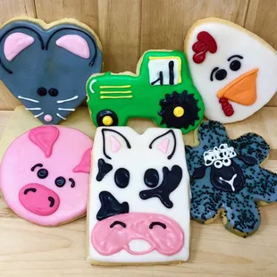 Farm Themed - Hand-Decorated Shortbread Cookies