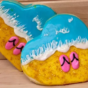 Beach Sandal Decorated Shortbread Cookies