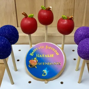 Descendants 3 Themed Cake Pops and Shortbread Cookie