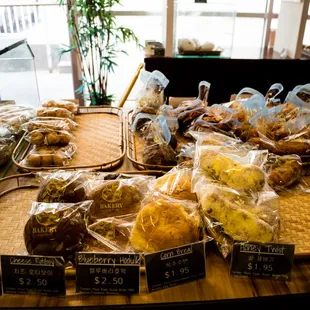 a variety of baked goods