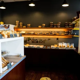 a display of baked goods