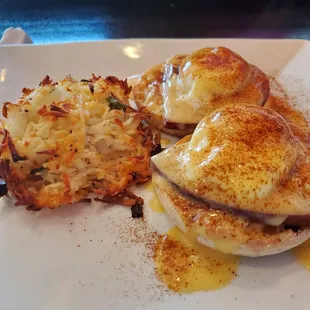 Eggs Benedict. Notice heavy spice on top.