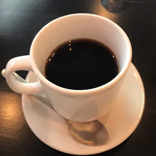 Many coffee choices - latte, americano, cappuccino