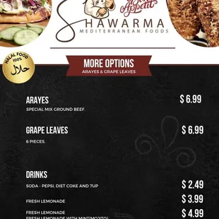 Sides &amp; drinks Menu 9/24