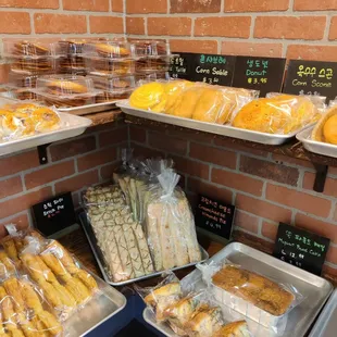 a variety of breads and pastries