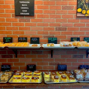 a display of baked goods