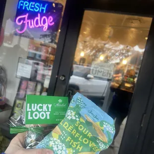 Sour elderflower candies and specialty St Patrick&apos;s goodies