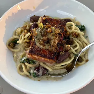 Salmon amd pasta was so savory!