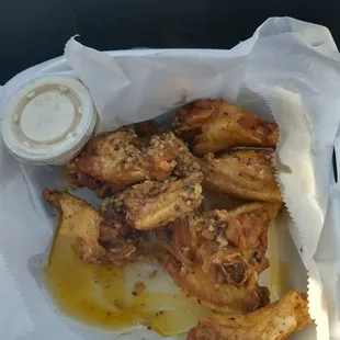 Naked garlic parmesan wings