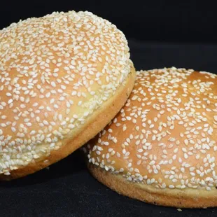 two buns with sesame seeds