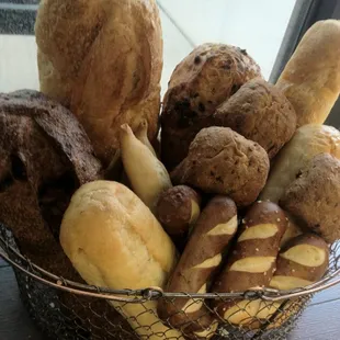 Assorted bread display