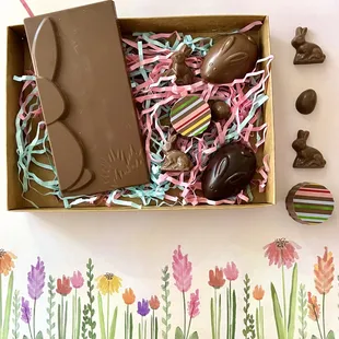 Easter Box - chocolate bar &amp; bunny caramel filled chocolate