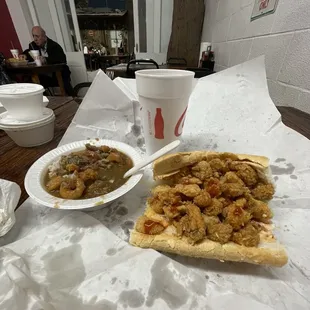 Seafood Gumbo and Half Seafood Po