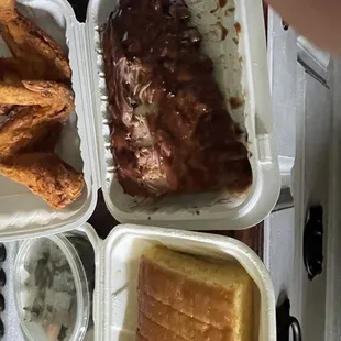 Bon Fire Barbecue Combo, Half Rack 4 Old Bay Wings with 2 Sides
