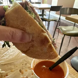 Half soup and sandwich