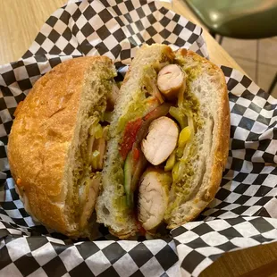 Chicken Breast Picante Sandwich w/extra sauce &amp; peppers... AMAZINGLY DELICIOUS!!!