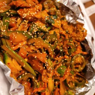 a close up of a plate of food