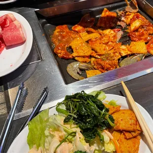 a variety of food on a table