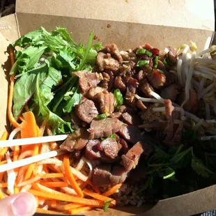 BBQ pork and brown rice bowl - $6