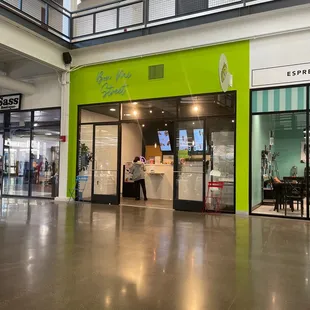 the inside of a shopping mall