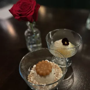 Dessert- Rice cream &amp; Lychee sorbet