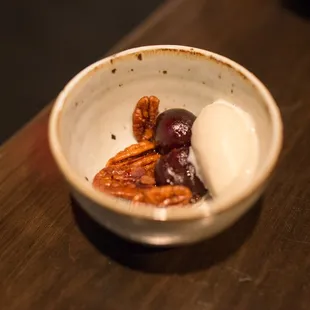 Vanilla ice cream - omija cherry, salted date caramel (Tasting Menu)