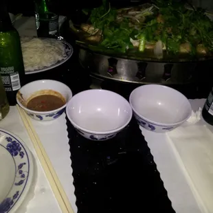 bowls of food on a table