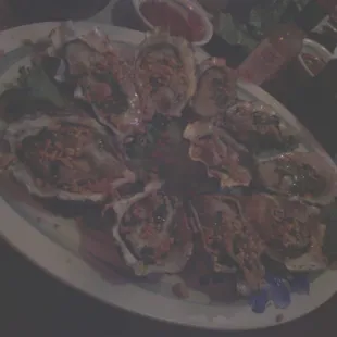 a platter of oysters