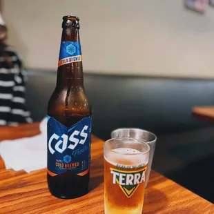 Cass beer / $8 (large)