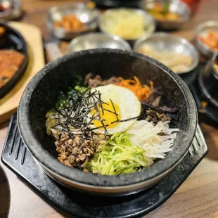 Hot Stone Pot Bibimbap, SOOOO GOOOD!!