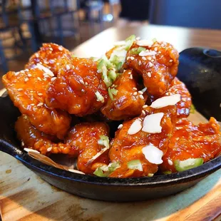 Seasoned Korean Fried Chicken. Ordered Spicy