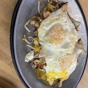 Chicken Skillet without the green chile (it came after I reminded them).