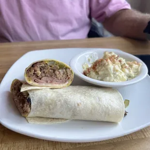 Cuban wrap with potato salad