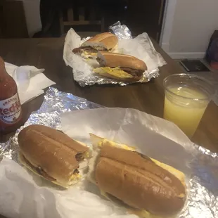 Hungry man hero with added hash brown