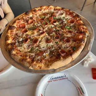 Medium meat lovers pizza
