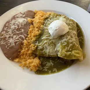 Enchiladas verdes with pork