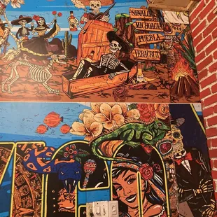a mexican themed mural