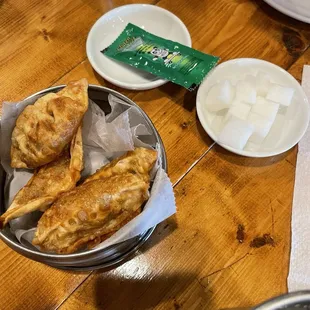 Very small beef potstickers $6.50. No special sauce, only 1 soy sauce packet