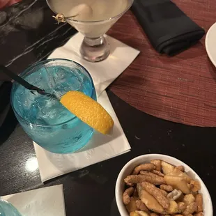 Lychee martini and snack mix