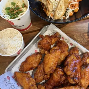chicken wings and fried chicken, food
