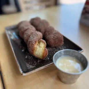 Korean Donuts with sweet cream sauce